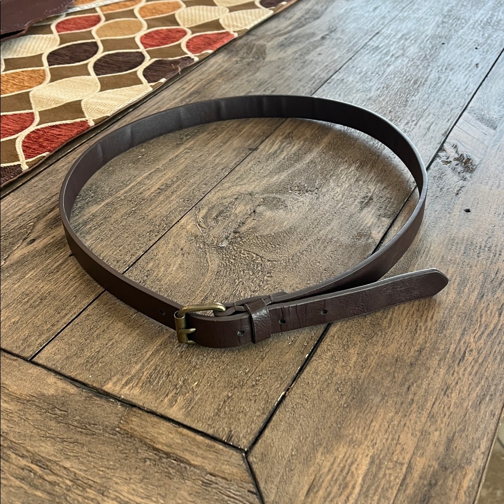 Classic Brown Belt With Gold Buckle S/M